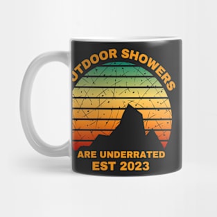 Outdoor Showers Are Underrated Est 2023 Funny Hiking Gifts Mug